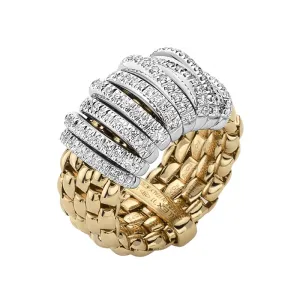 Fope Panorama 18ct Yellow Gold 0.68ct Diamond White Gold Rondelle Ring