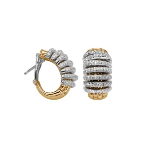 Fope Panorama 18ct Yellow Gold 1.06ct Diamond Hoop Earrings