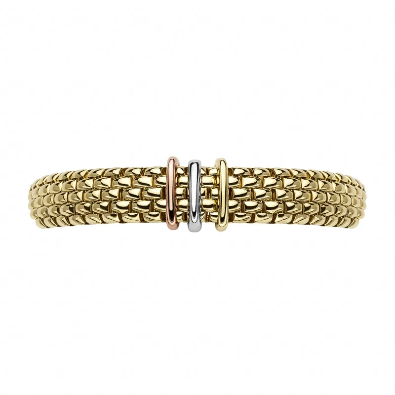Fope Panorama 18ct Yellow Gold Mixed Rondelle Bracelet