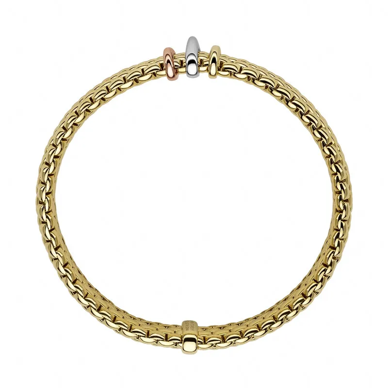 Fope Panorama 18ct Yellow Gold Mixed Rondelle Bracelet