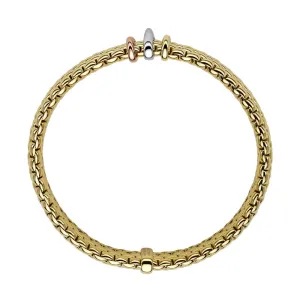 Fope Panorama 18ct Yellow Gold Mixed Rondelle Bracelet
