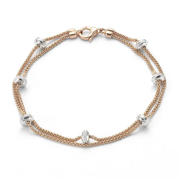Fope Phylo 18ct Rose Gold 0.24ct Diamond Bracelet