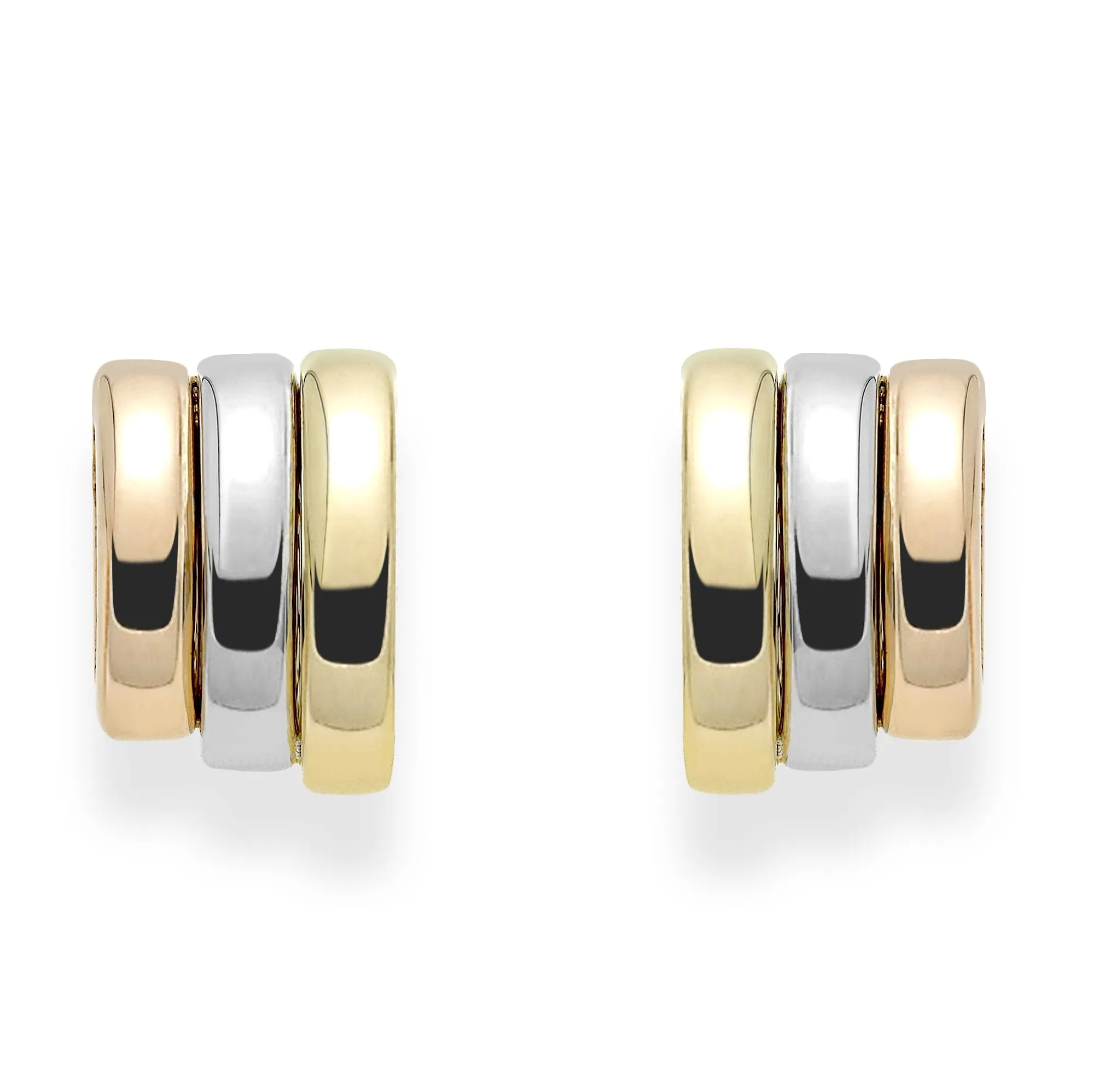 Fope Prima 18ct Yellow White Rose Gold Stud Earrings