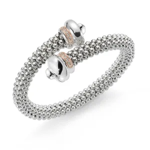 Fope Silverfope Fizzy Sterling Silver Diamond Crossover Bangle