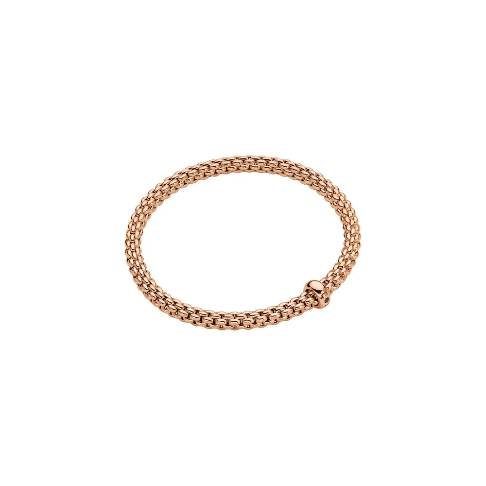 Fope Solo 18ct Rose Gold 0.01ct Black Diamond Flexible Bracelet