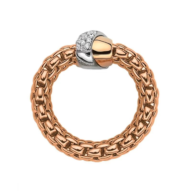 Fope Vendome 18ct Rose Gold 0.20ct Diamond Ring