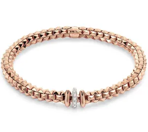Fope Wild Rose 18ct Rose Gold 0.10ct Diamond Bracelet