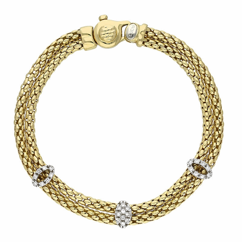 Fope 18ct Yellow Gold 0.25ct Diamond Bracelet D