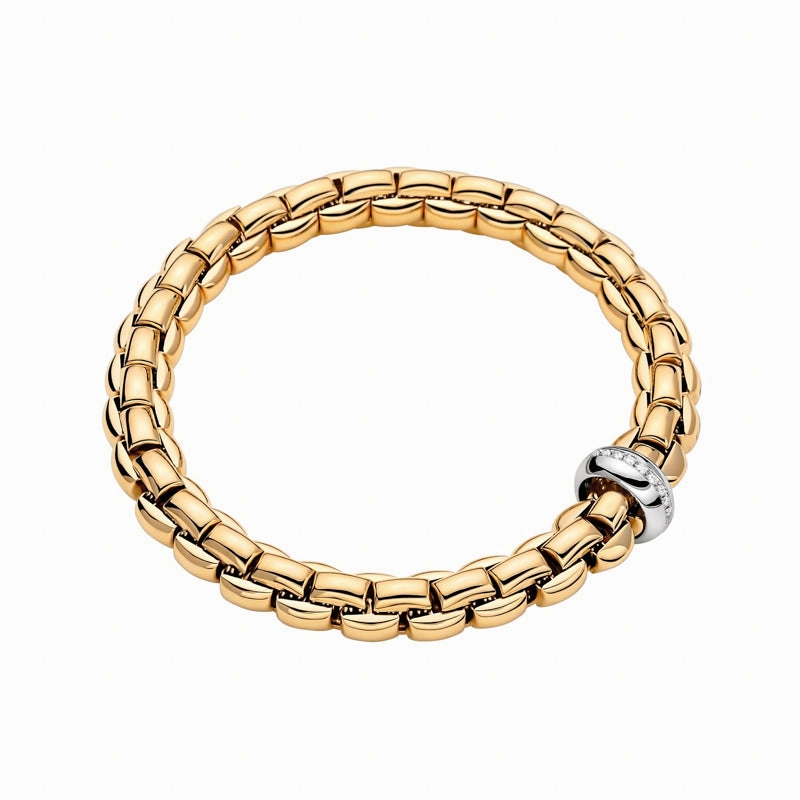 Fope Eka 18ct Yellow Gold 0.19ct Diamond Bracelet
