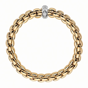 Fope Eka 18ct Yellow Gold 0.19ct Diamond Bracelet