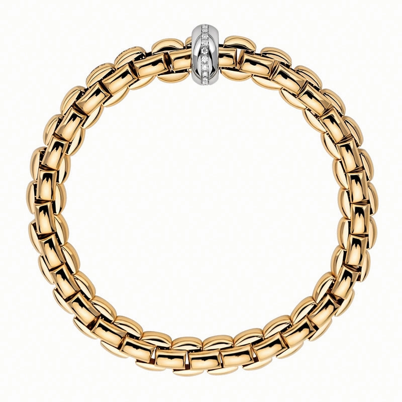 Fope Eka 18ct Yellow Gold 0.19ct Diamond Bracelet