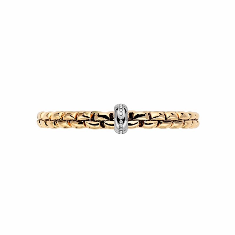 Fope Eka 18ct Yellow Gold 0.19ct Diamond Bracelet
