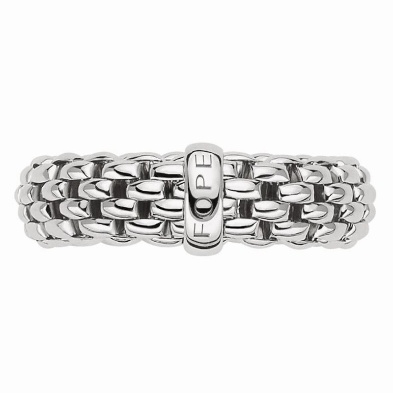 Fope Flex'it Essentials 18ct White Gold Medium Wide Ring