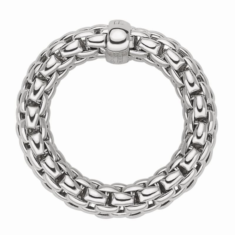 Fope Flex'it Essentials 18ct White Gold Medium Wide Ring