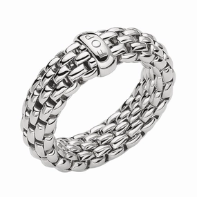 Fope Flex'it Essentials 18ct White Gold Medium Wide Ring