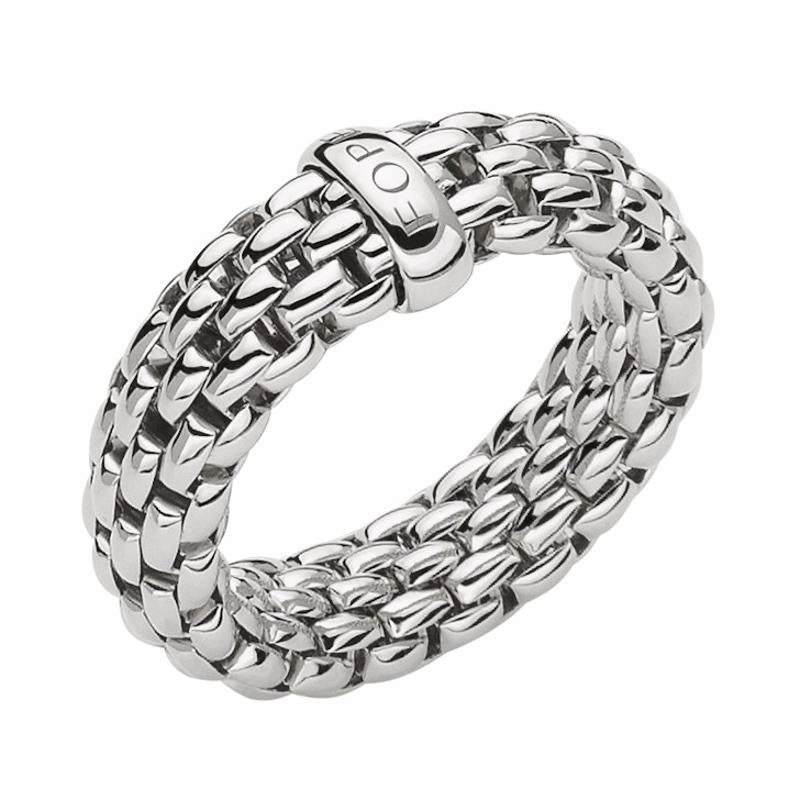 Fope Flex'it Essentials 18ct White Gold Medium Wide Ring