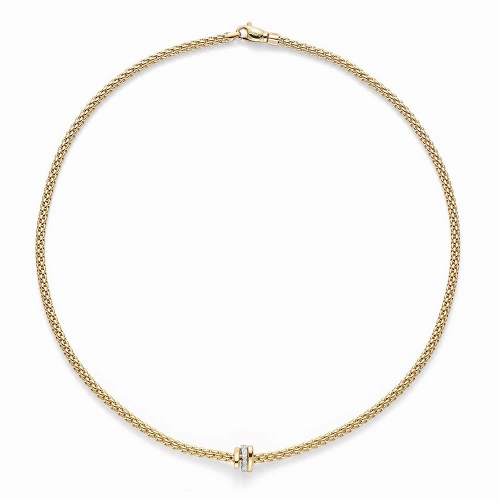 Fope Flex'It Prima 18ct Yellow Gold Diamond 43cm Necklace