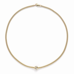 Fope Flex'It Prima 18ct Yellow Gold Diamond 43cm Necklace