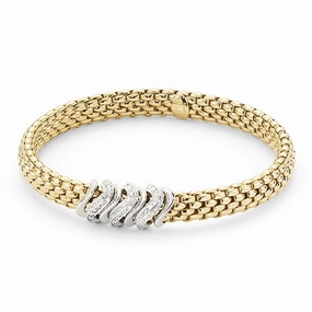 Fope Flex'It Vendome 18ct Yellow Gold 0.38ct Diamond Bracelet