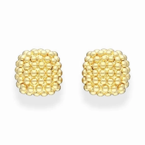 Fope Luci 18ct Yellow Gold Cushion Earrings D