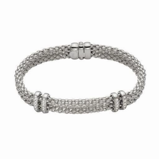 Fope Maori 18ct White Gold 0.18ct Diamond Bracelet