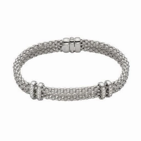 Fope Maori 18ct White Gold 0.18ct Diamond Bracelet