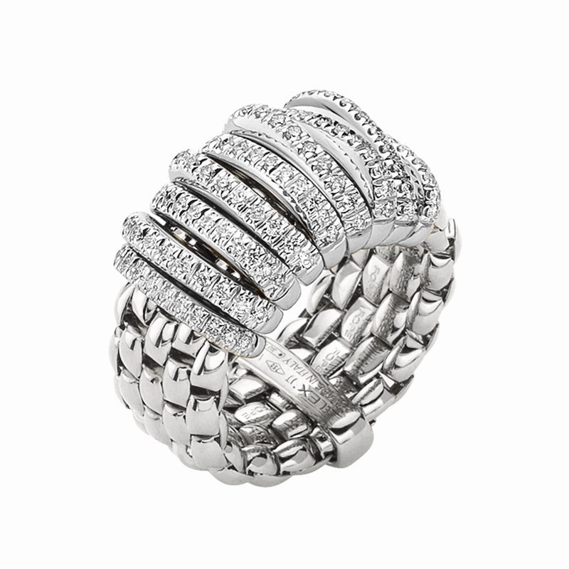 Fope Panorama 18ct White Gold 0.68ct Diamond Rondelle Ring