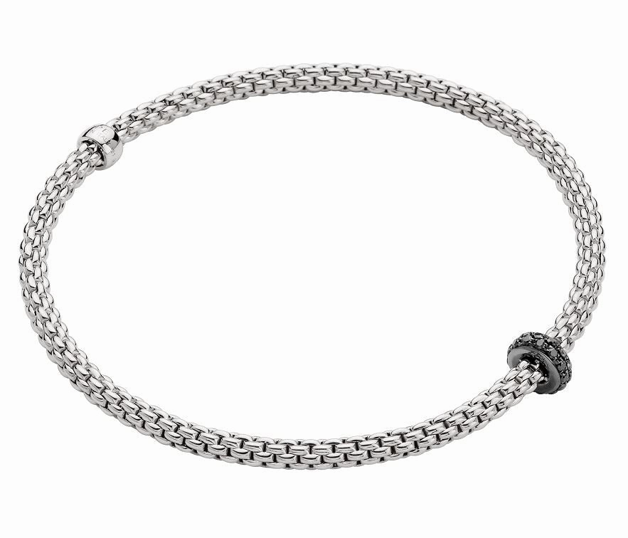 Fope Prima 18ct White Gold 0.20ct Black Diamond Bracelet