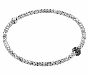 Fope Prima 18ct White Gold 0.20ct Black Diamond Bracelet