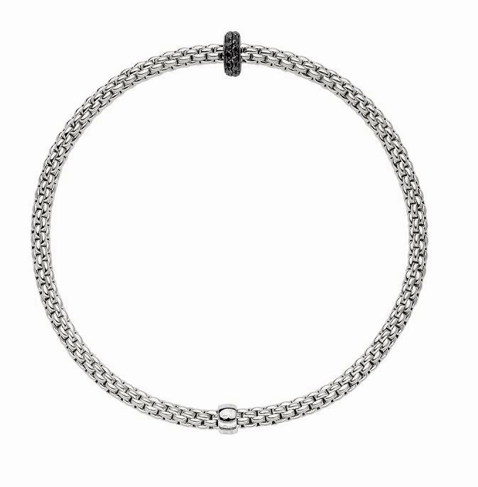 Fope Prima 18ct White Gold 0.20ct Black Diamond Bracelet