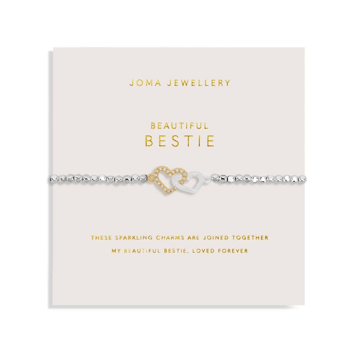 Forever Yours Beautiful Bestie Silver Gold Plated Bracelet 7481