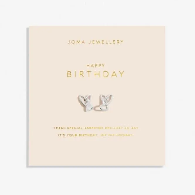 Forever Yours Happy Birthday Silver Plated Earrings 6759