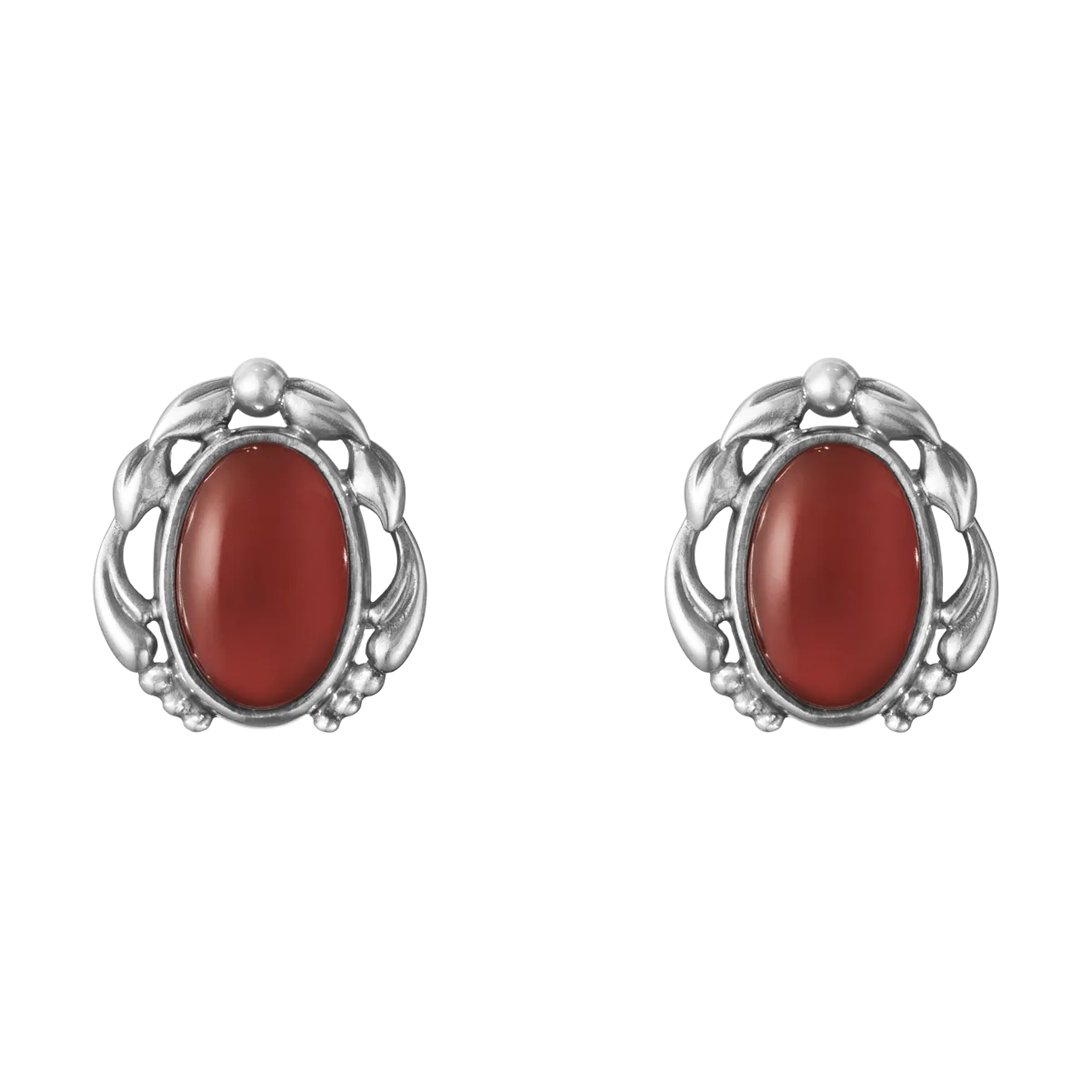 Georg Jensen 2020 Heritage Sterling Silver Carnelian Earclips