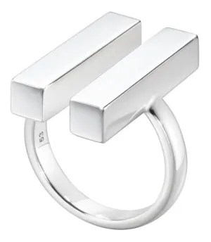 Georg Jensen Aria Sterling Silver Two Bar Ring