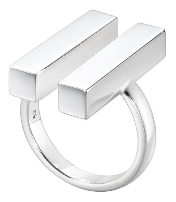 Georg Jensen Aria Sterling Silver Two Bar Ring