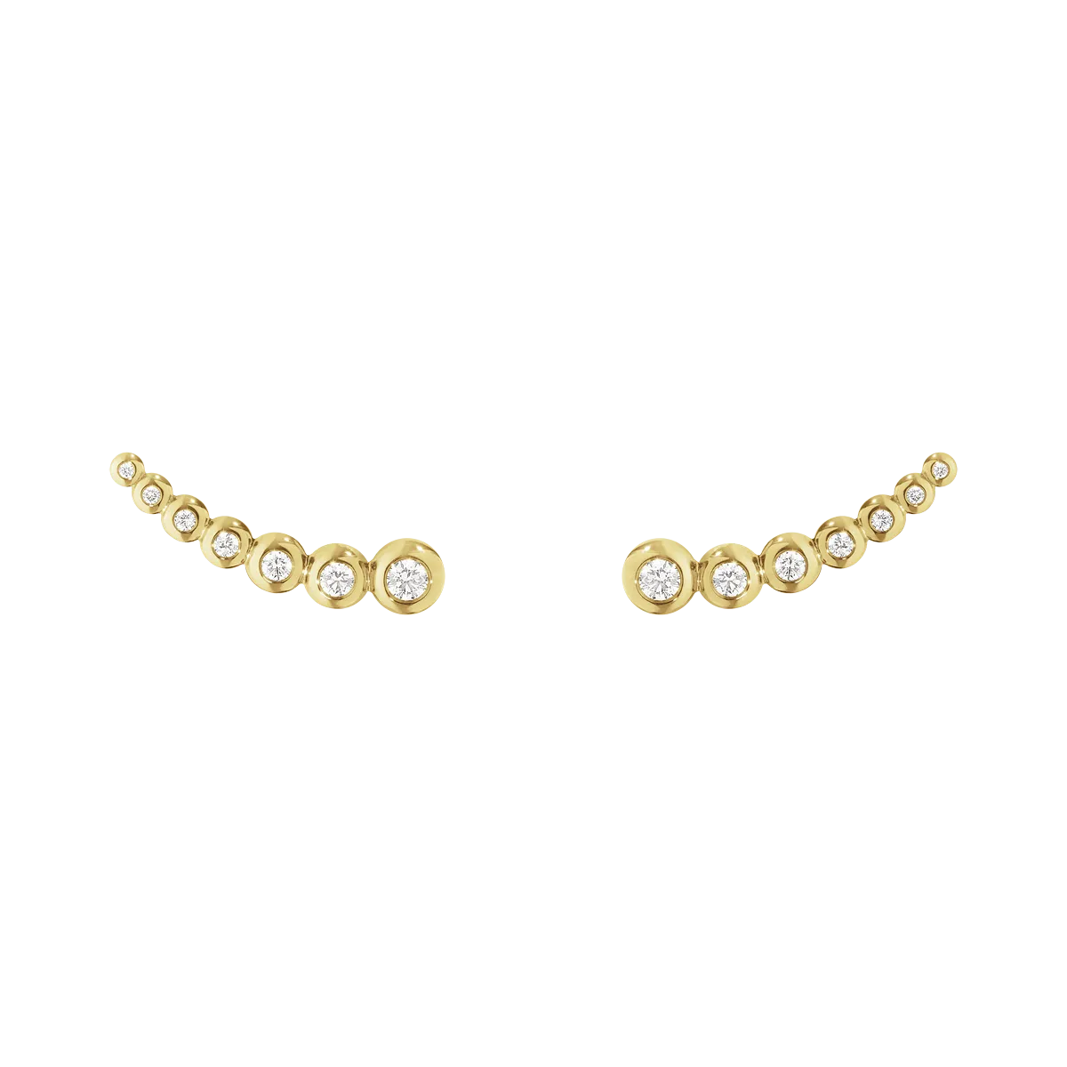 Georg Jensen Aurora 18ct Yellow Gold 0.26ct Diamond Climber Earrings D