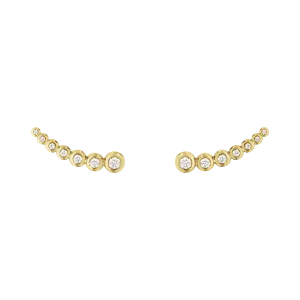 Georg Jensen Aurora 18ct Yellow Gold 0.26ct Diamond Climber Earrings D