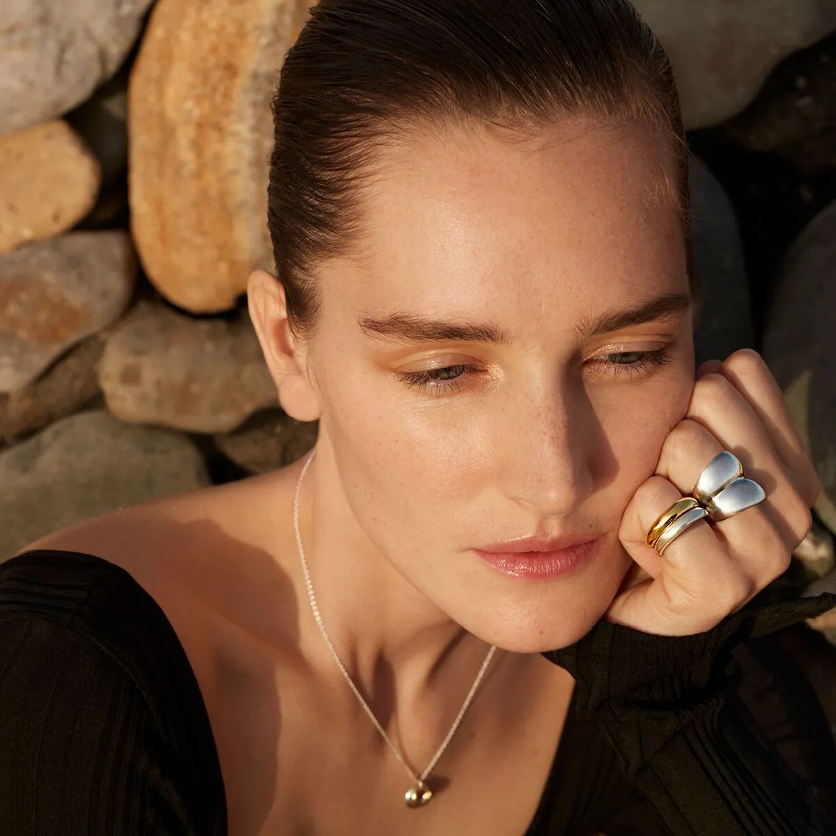 Georg Jensen Curve 18ct Yellow Gold Slim Ring