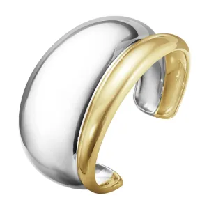 Georg Jensen Curve Sterling Silver 18ct Yellow Gold Bangle D