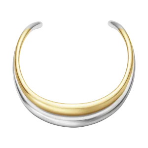Georg Jensen Curve Sterling Silver 18ct Yellow Gold Neckring D