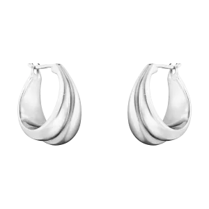 Georg Jensen Curve Sterling Silver Hoop Earrings
