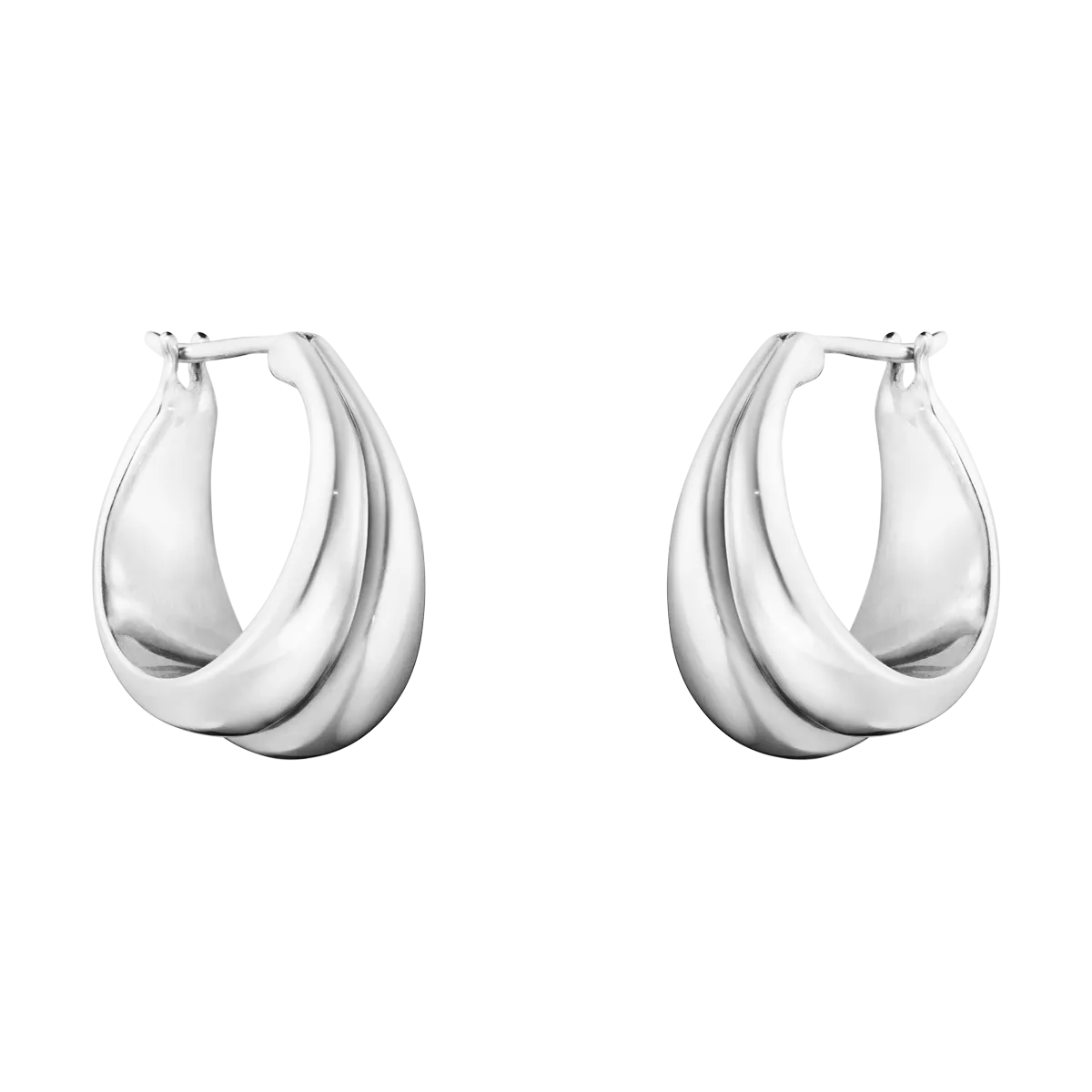 Georg Jensen Curve Sterling Silver Hoop Earrings