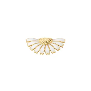 Georg Jensen Daisy 18ct Yellow Gold Plated Sterling Silver White Enamel Half Flower Hair Clip