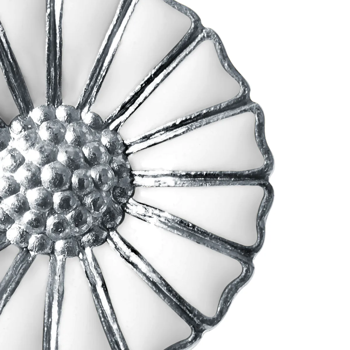 Georg Jensen Daisy Sterling Silver Enamel Stud Earrings