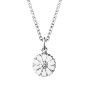 Georg Jensen Daisy Sterling Silver White Enamel Necklace D