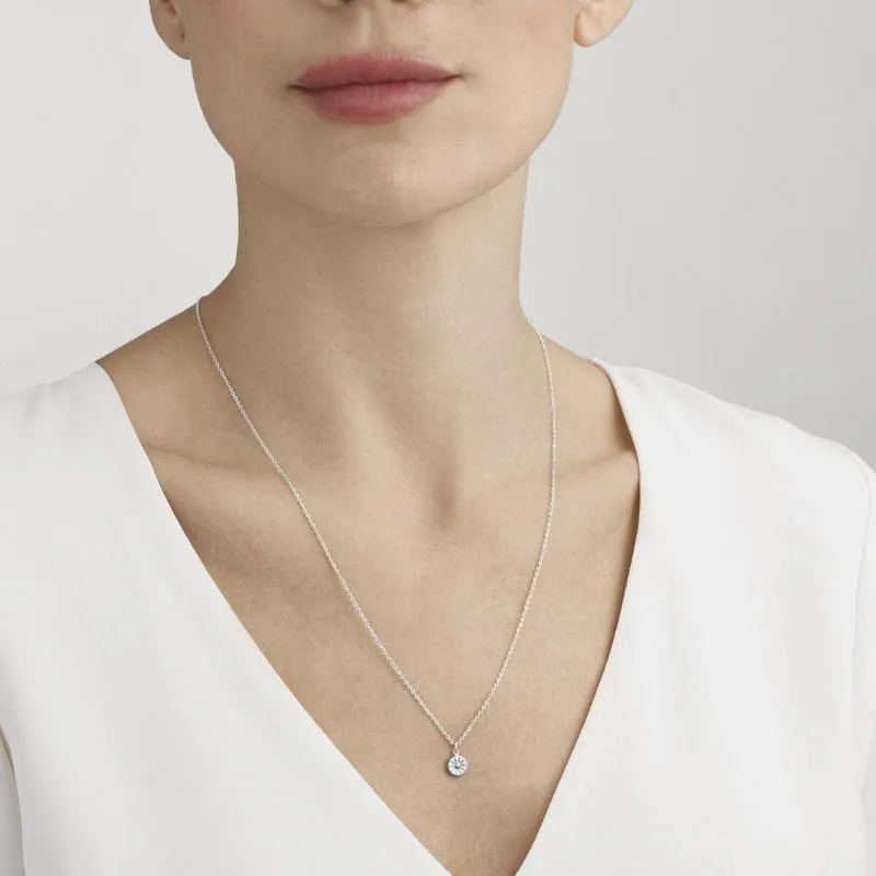 Georg Jensen Daisy Sterling Silver White Enamel Necklace D