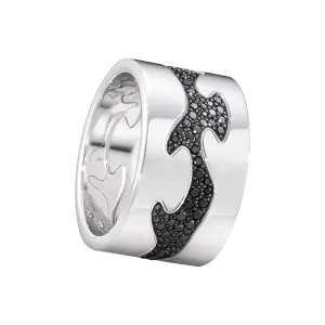 Georg Jensen Fusion 18ct White Gold Black Diamond Three Piece Ring