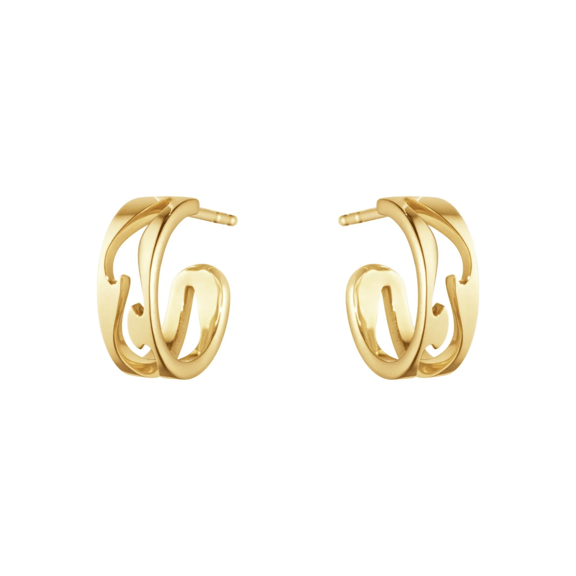 Georg Jensen Fusion 18ct Yellow Gold Open Hoop Earrings