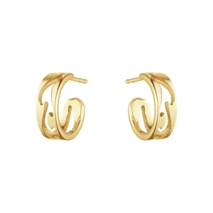 Georg Jensen Fusion 18ct Yellow Gold Open Hoop Earrings