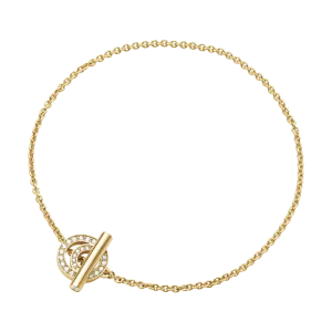 Georg Jensen Halo 18ct Yellow Gold 0.18ct Diamond T-Bar Bracelet